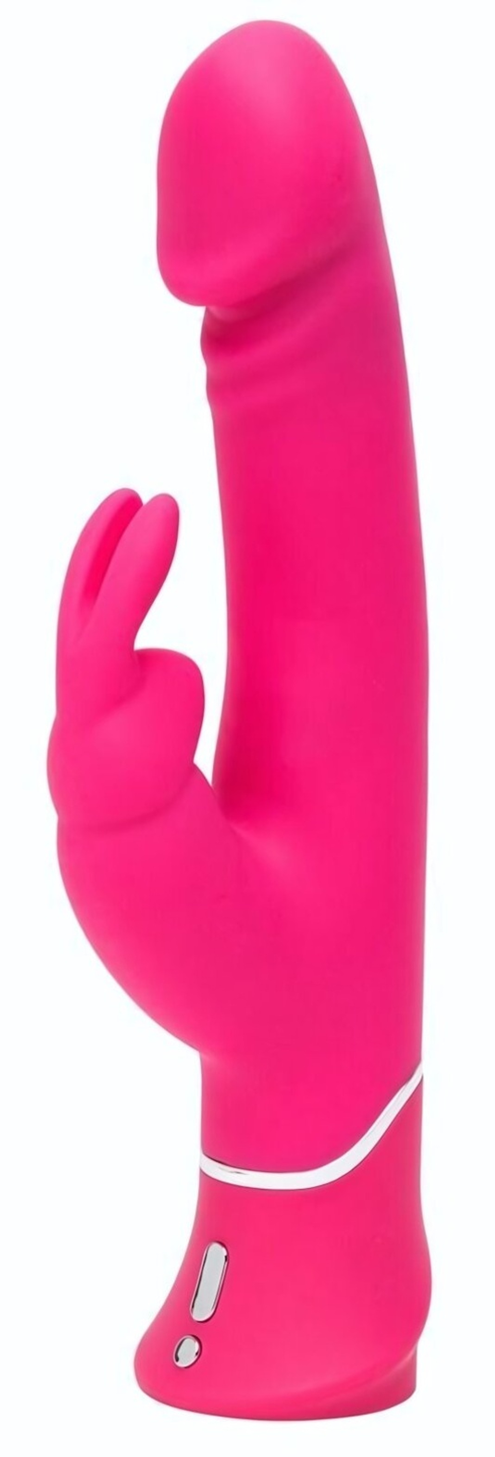 Розовый вибратор-кролик Realistic Dual Density Rechargeable Rabbit Vibrator - 25,5 см. (Цвет: розовый)
