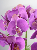 Искусственные Орхидеи Фаленопсис 2 ветки лиловые крапчатые 55см в кашпо