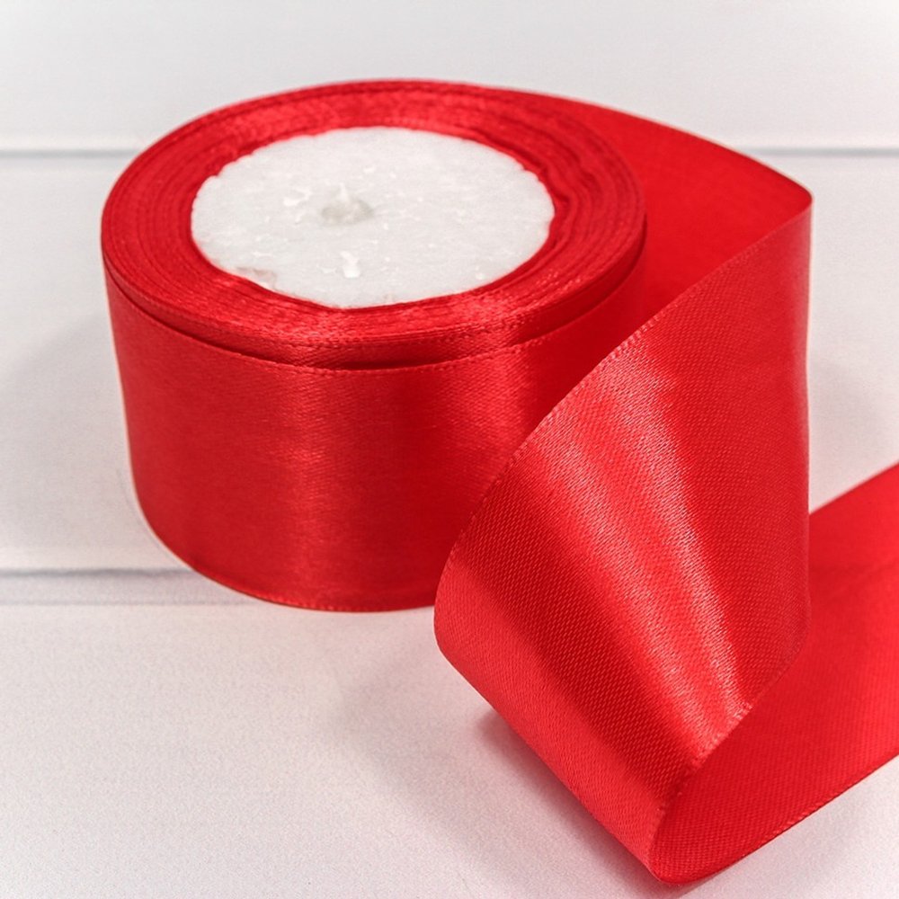 Лента Атласная 5см х 28м Сатин (Красный)