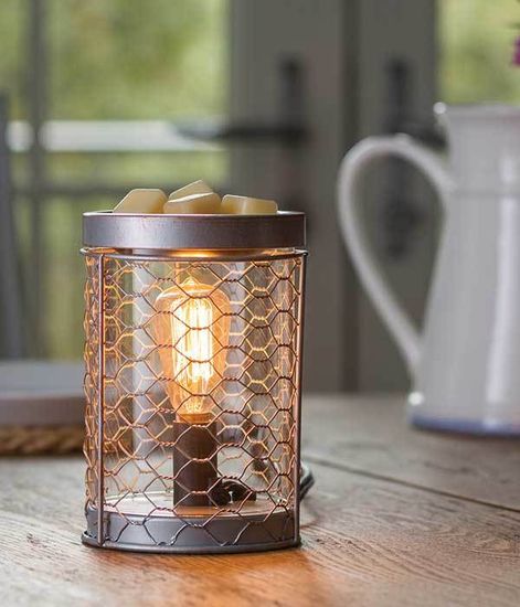 Аромасветильник настольный Металл и лампа Эдисона, Candle Warmers