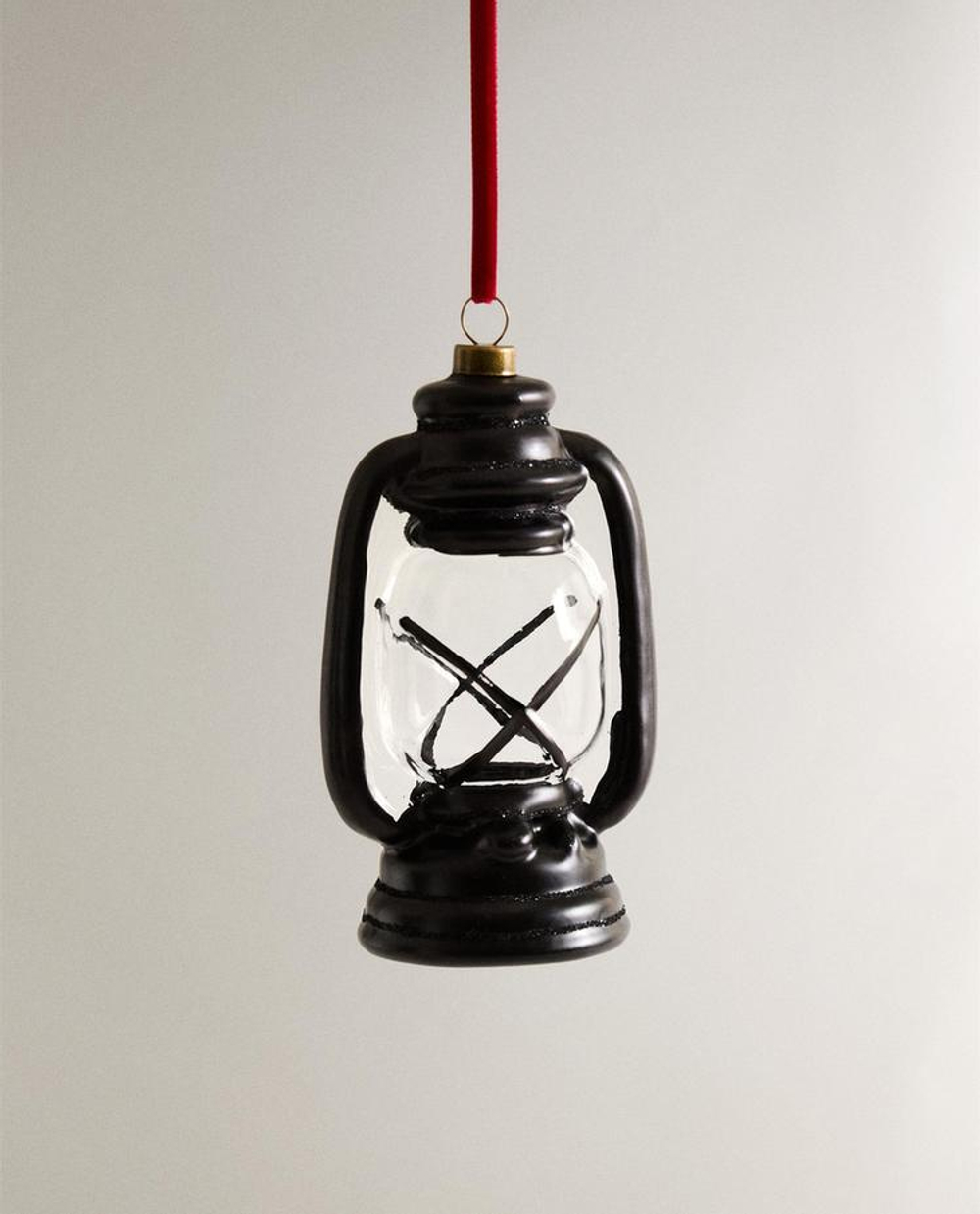 ZARA HOME ЕЛОЧНЫЙ ШАР ИЗ СТЕКЛА "ФОНАРЬ", ЧЕРНЫЙ