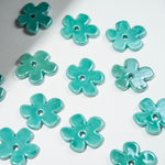 Бусина в форме цветка, 33*35,5мм, зеленая, глазурированный фарфор