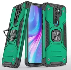 Противоударный чехол Strong Armour Case с кольцом для Xiaomi Redmi Note 8 Pro (Зеленый)