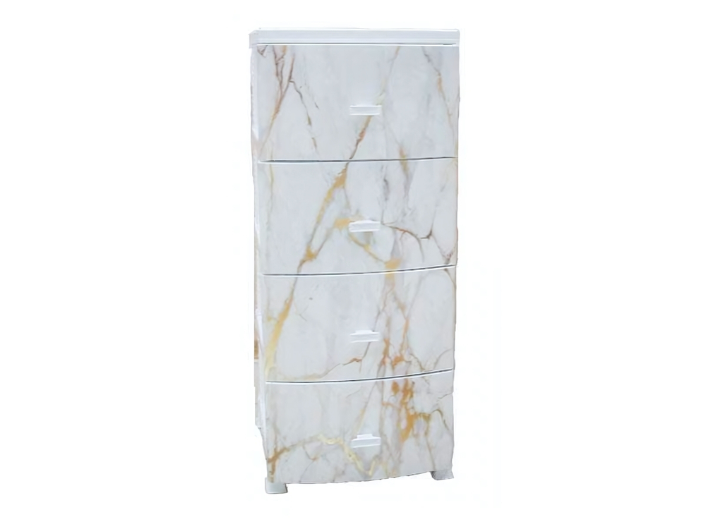 Комод 4-х секционный "Белый мрамор" белый