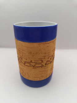 Кружка большая фарфоровая без ручки. Коллекция Christmas (Рождество или Олени)