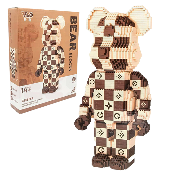 Конструктор Bearbrick "Шахматный медведь", 3168 дет.