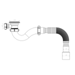 Сифон для душ.поддона 1 1/2*40 с гофро трубой 40*40/50 V120-АК САНДЕСАНТ