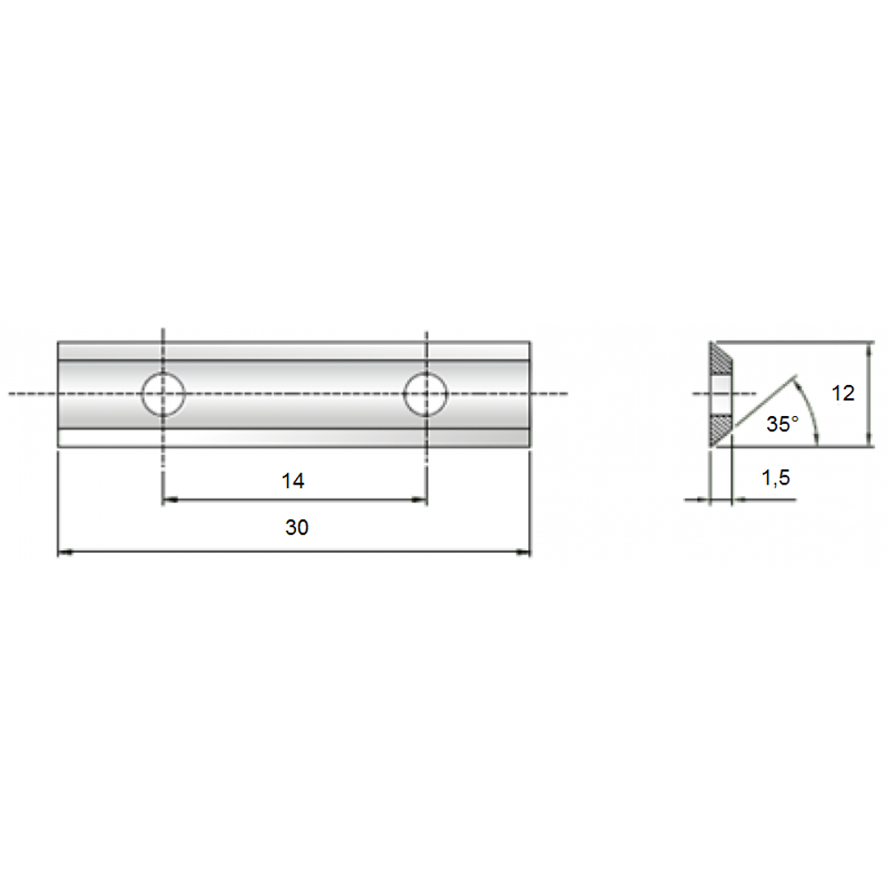 HM нож сменный TIGRA 30x12x1.5x14 35° T04MG-CR