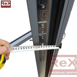Входная металлическая дверь RеX (РЕКС) 19 Арт Графит / В-03 Ясень белый, молдинги хром 16мм