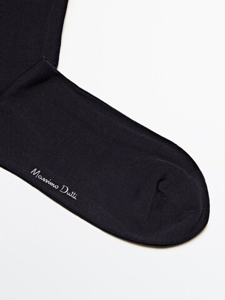 Massimo Dutti Однотонные носки из плотного трикотажа, темно-синий