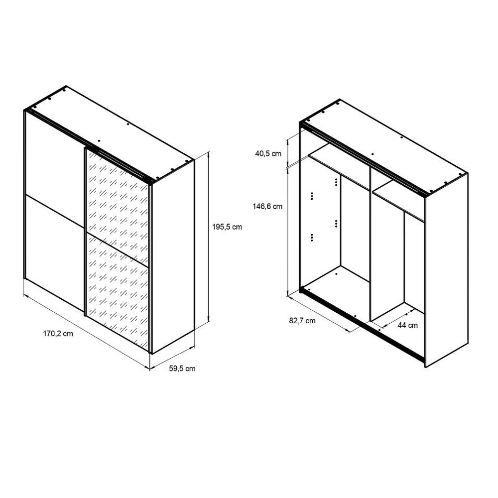 Шкаф купе для одежды с зеркалом белый Муро с раздвижной системой Hettich TopLine L