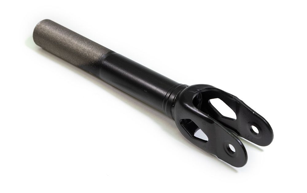 Вилка для трюкового самоката 100мм х1-1/8&quot;, стальная, резьбовая, шток 200мм, матовая черная