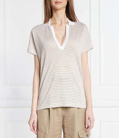 Льняная футболка BOSS BLACK - бежевый(50513964)