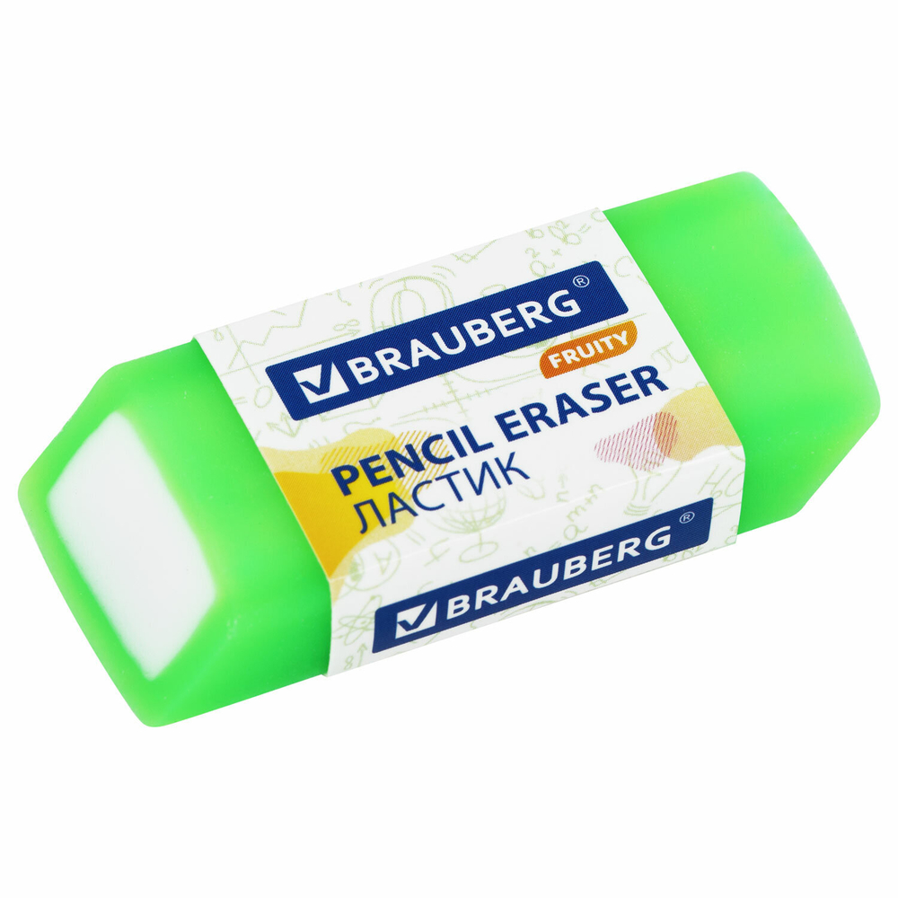 Ластики полупрозрачные BRAUBERG FRUITY НАБОР 4 штуки, ( 2 упаковки), размер ластика 54×23×10 мм, упаковка блистер.
