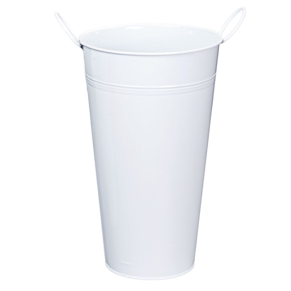 Вазон металлический D16,5*10,5*H28см Белый (STG603)