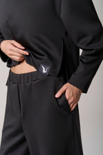 Брюки трикотажные wide leg черные
