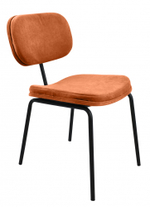 Стул Осло основание металл чёрный муар, сидение и спинка ткань велюр оранжевый