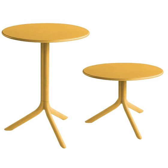 Регулируемый пластиковый стол Spritz Ø60 см, желтый