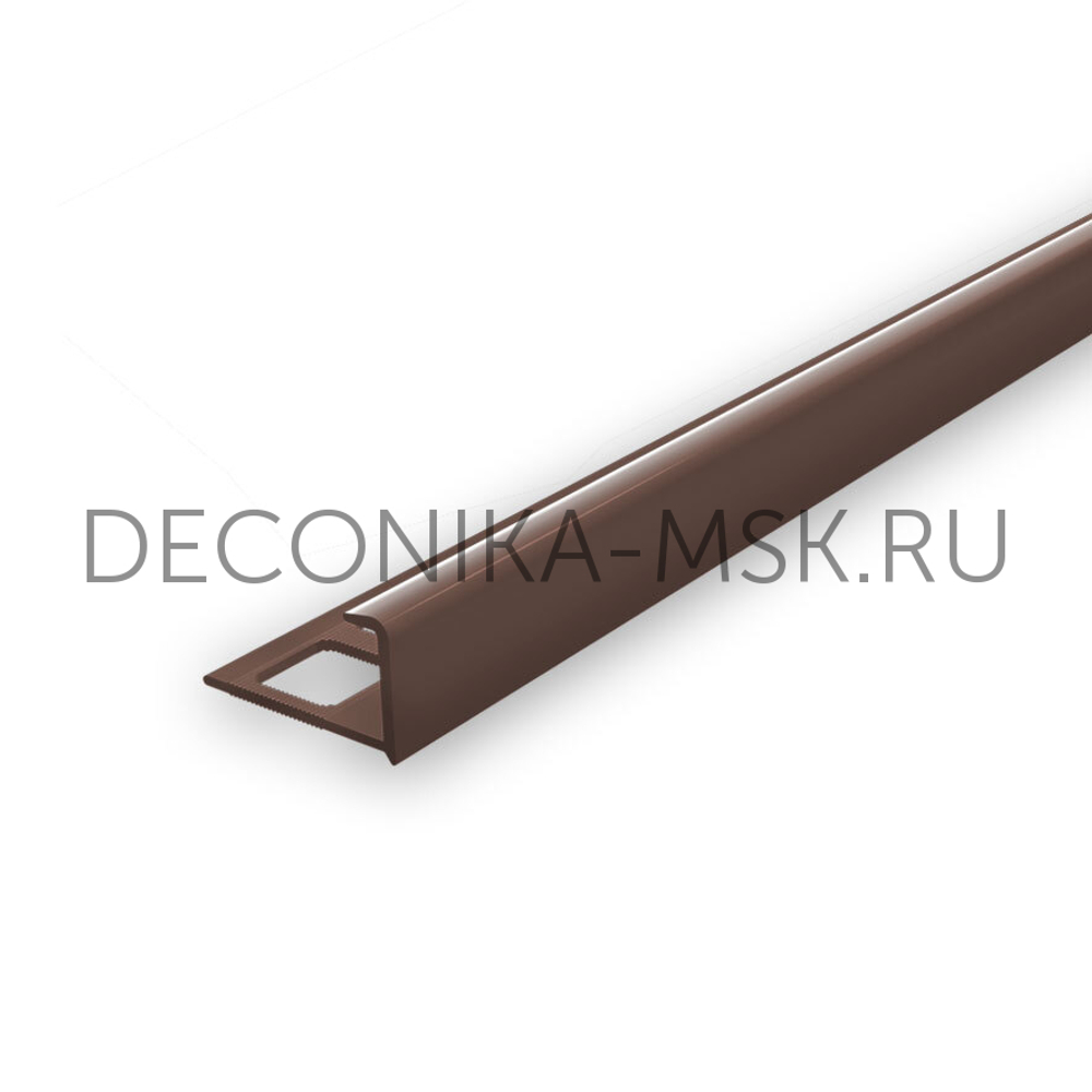 Раскладка для плитки наружная DECONIKA 8мм 2.5м Коричневый глянцевый Д-Пл8-Н-019КГ