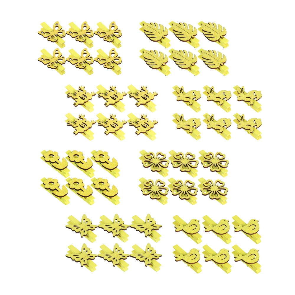 Декор на прищепке 5см МДФ желтый INBLOOM