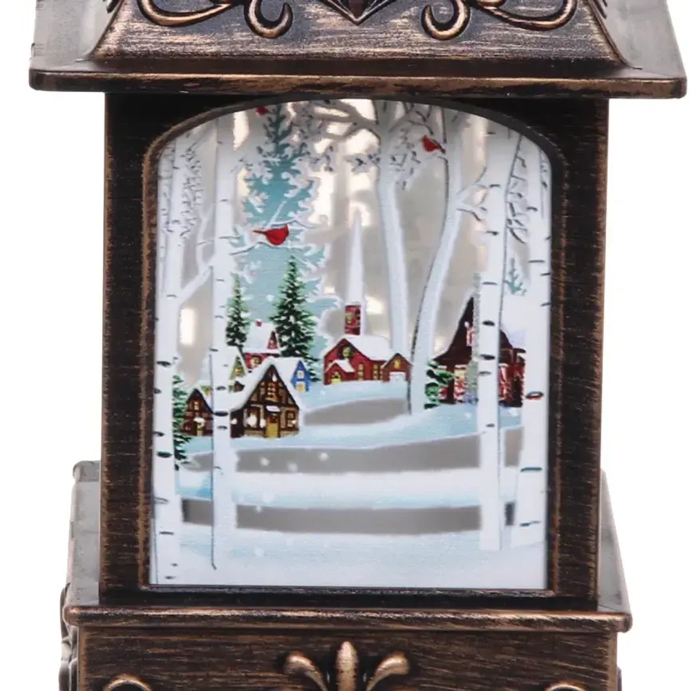 Сувенир с подсветкой Christmas «Фонарь - Зиминий переполох» 13х7,3х7,3 см (работает от 3х батареек ААА)