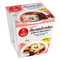 Лапша быстрого приготовления рамен Говядина по-тайски Happy Noodles из коричневого риса, стакан 65г