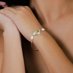 Браслет Franck Herval, Bianca, с жемчугом, FH26.1-13-73234 (золотистый)