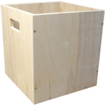 Ящик кейс органайзер для хранения до 100 виниловых пластинок (CUBE2) бежевый без крышки