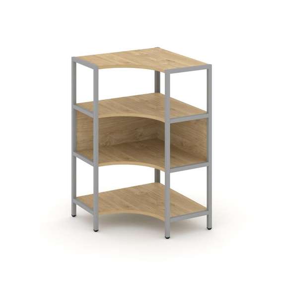 Shelf System Односекционный угловой стеллаж трехярусный SN.STMU-311 Тиквуд Светлый/Металл Серый 810*