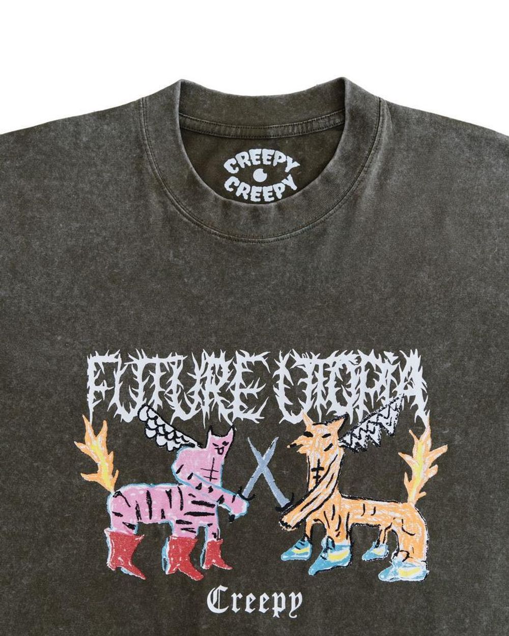 Купить Футболка Creepy Clothing Утопия зеленая Футболка Creepy Clothing Утопия зеленая