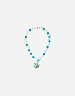 BERSHKA Ожерелье с подвеской рыбка, синий