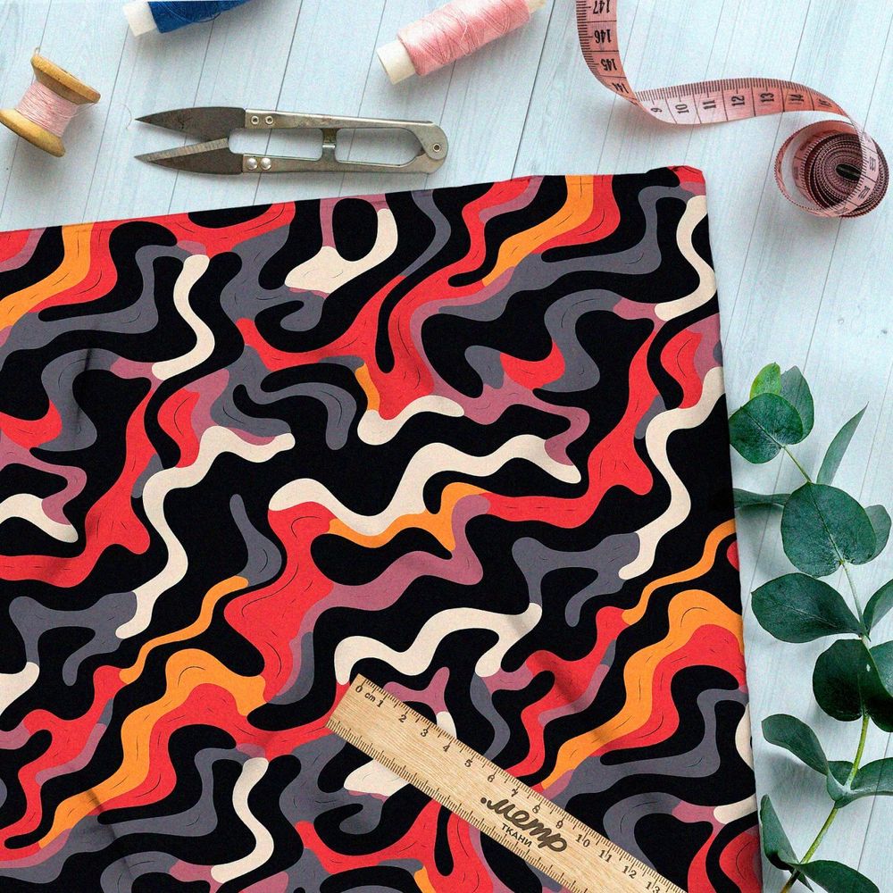 Ткань премиум таффета колоритные сны