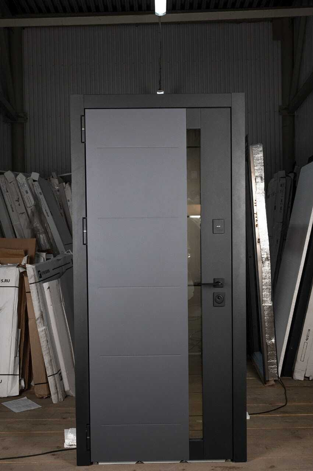 Дверь Входная Аваллон  Муар Серый/муар Белый