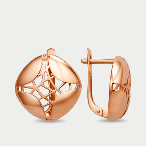 Серьги женские из розового золота 585 пробы без вставок (арт. 009682-1000)