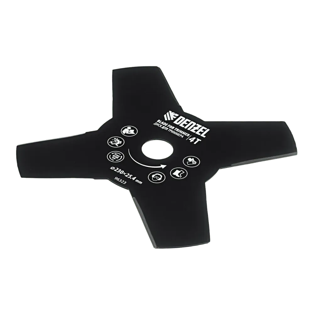 Диск для триммера, 230 х 25.4 мм, толщина 1.6 мм, 4 лезвия Denzel, 96323