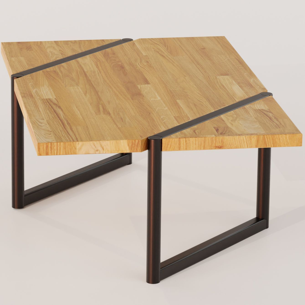 Журнальный столик, 120х80х45, Флеверс, кофейный, из массива дуба, MAKOSA