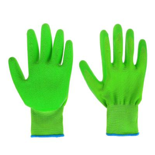 Перчатки нейлоновые зеленые с латексным покрытием (уп-12шт)(240шт/кор)