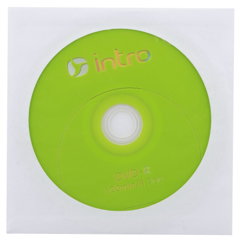 Диски оптические Intro CONVDVDR DVD-R 16X 4,7GB конверт комплект 150 штук | Оптические диски