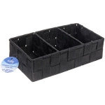 Органайзер для хранения «ФАРТЕГО», цвет черный три отделения, 25*13*6см (лейбл Селфи)