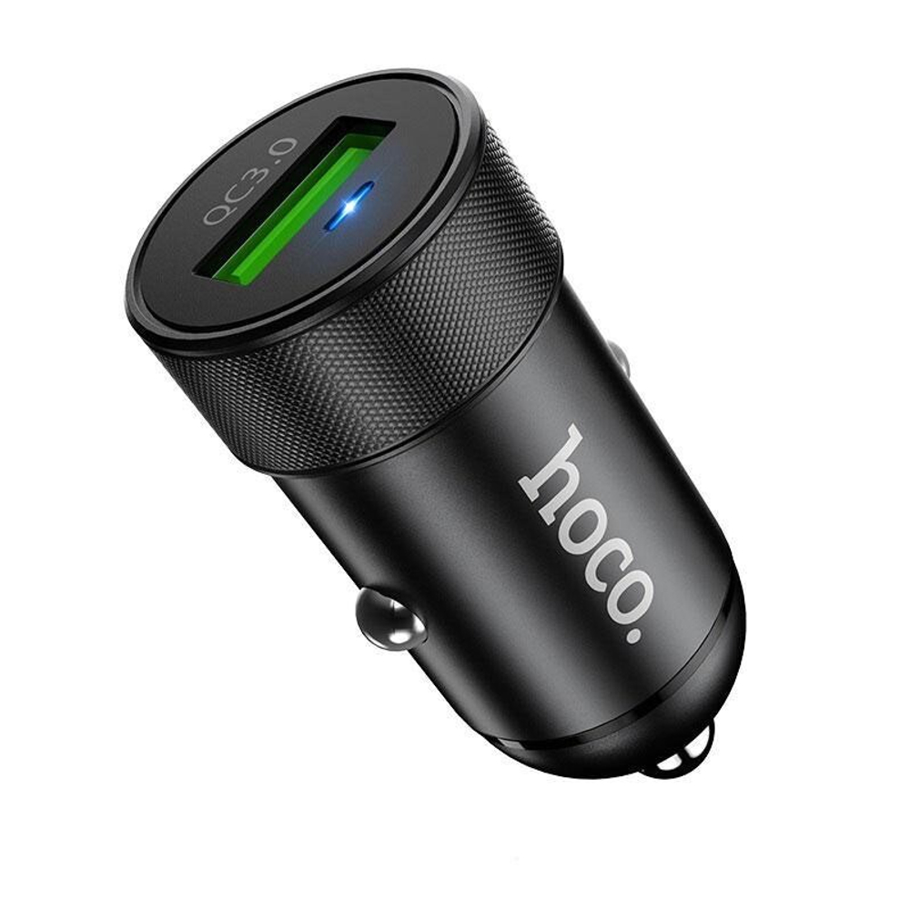 Автомобильный адаптер питания HOCO Z32 3.0A QC 3.0 (черный)