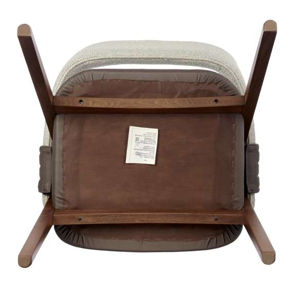 Стул Heron, орех, бежевое букле, коричневая экокожа