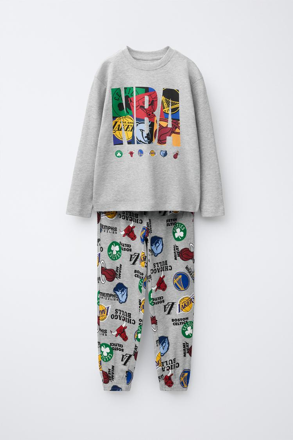 ZARA ПИЖАМА NBA, СЕРЫЙ МЕЛАНЖ