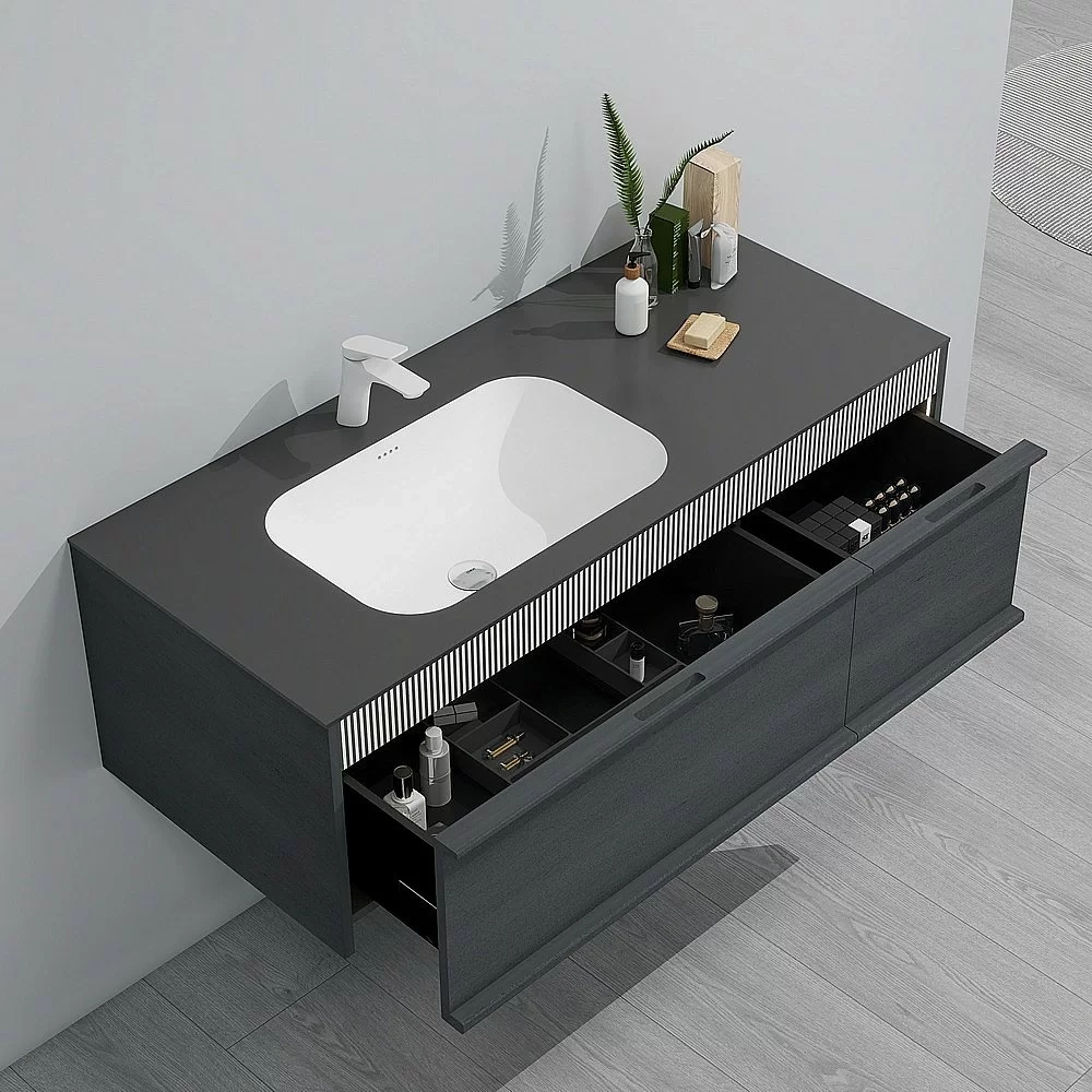 Тумба с раковиной Black&White Universe U950.1200 матовый античный серый