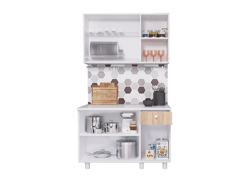 Кухонный гарнитур Горизонт POINT 120, ЛДСП, 120 см, золото/бетон