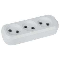 Колодка ЭРА KX-3 3 розетки без зазeмления белая