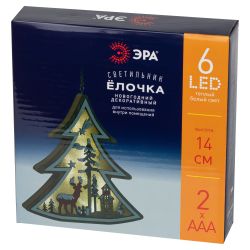 Светильник ЭРА ENGDS-17 новогодний светодиодный Ёлочка подвесной 14 см 3*ААА | Фигуры