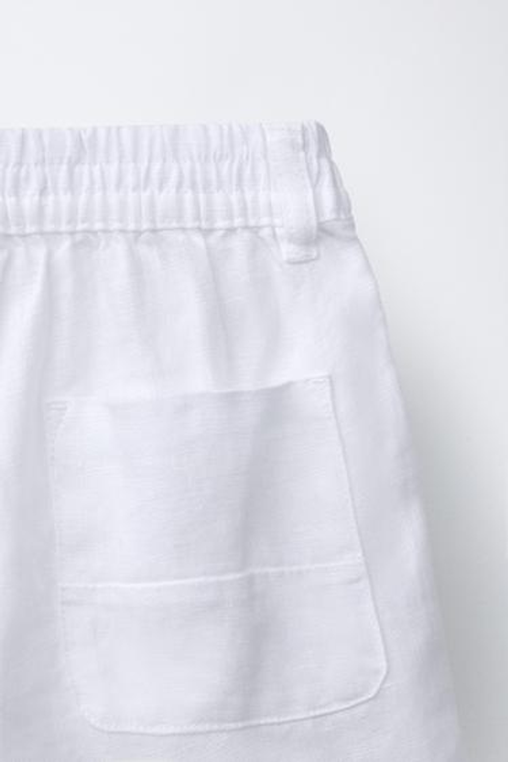 ZARA БЕРМУДЫ ИЗ 100% ЛЬНА, БЕЛЫЙ