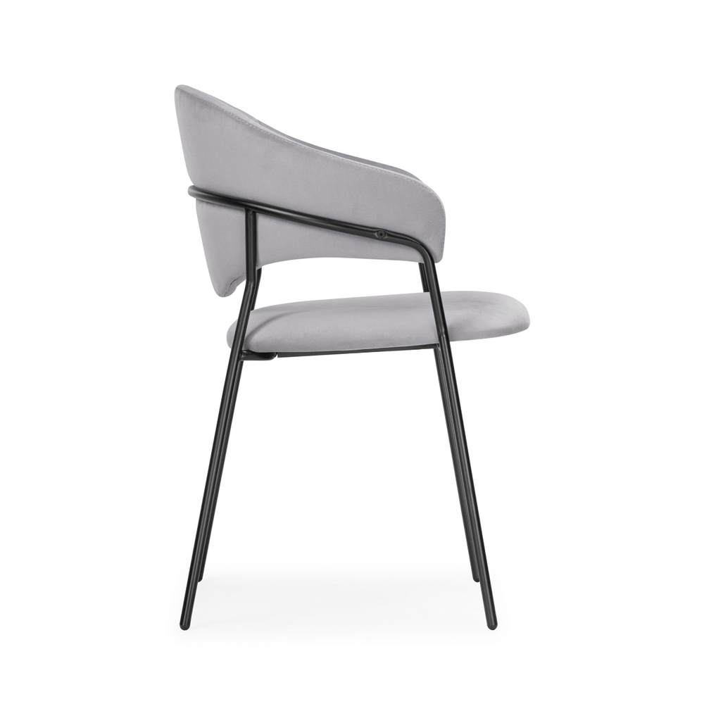 Стул на металлокаркасе Woodville Рансол серый, черный глянец