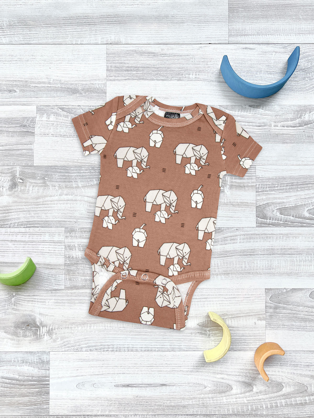 Боди Mjölk Слоники оригами, уценка