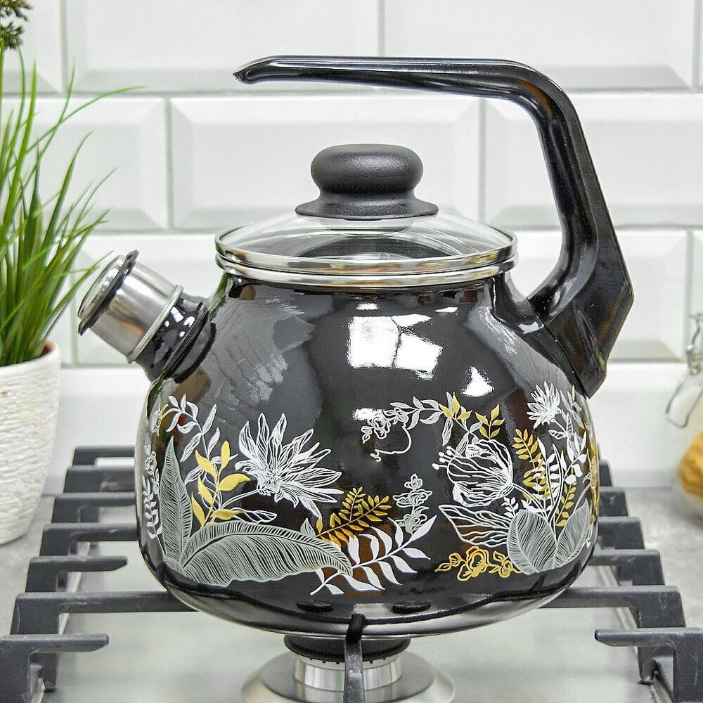 Чайник 3л со свистком "Magia" черный